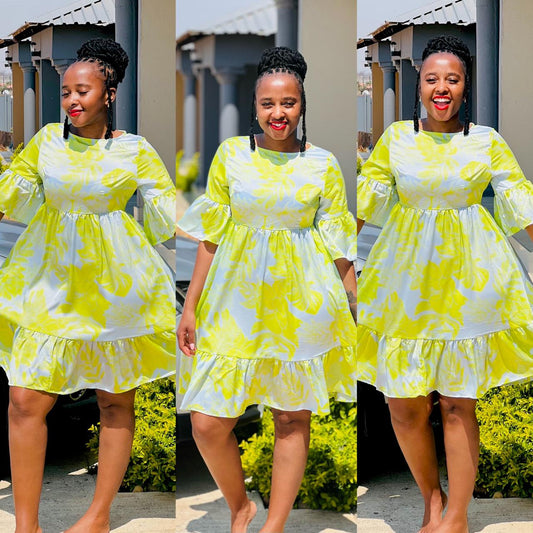 Floral Print Midi Vintage Dress