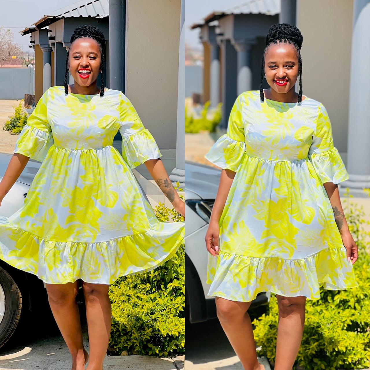 Floral Print Midi Vintage Dress