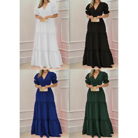 Maxi Short Sleeve V-Neck Dress