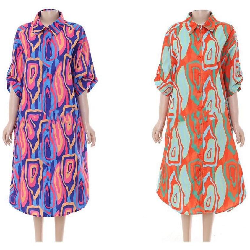 Short Sleeve Buttoned Dress