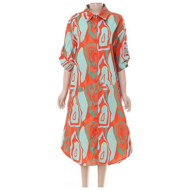 Short Sleeve Buttoned Dress