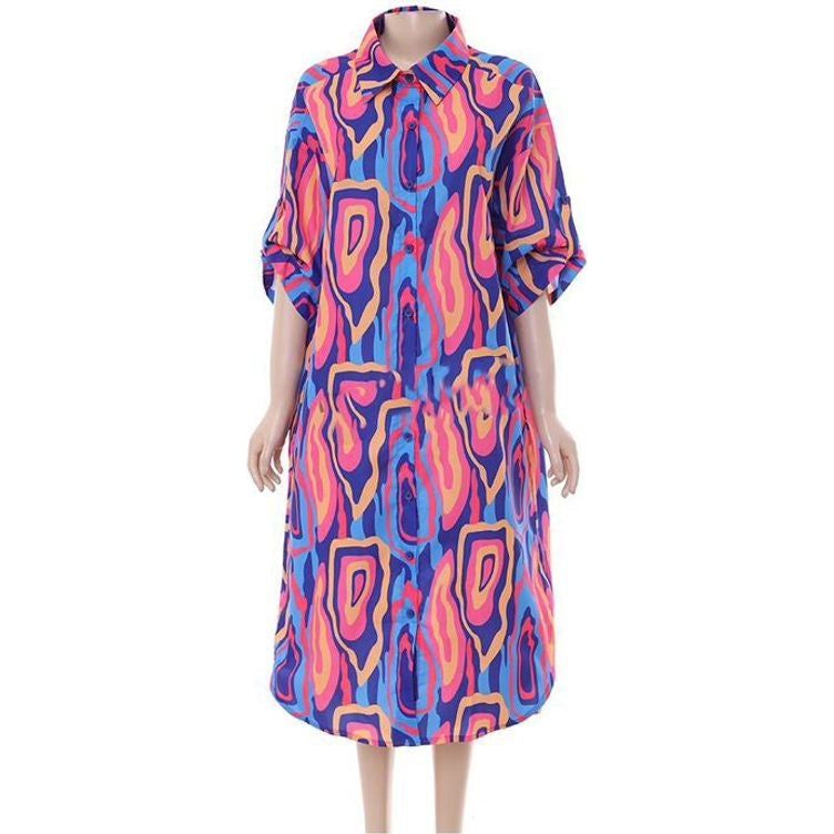 Short Sleeve Buttoned Dress