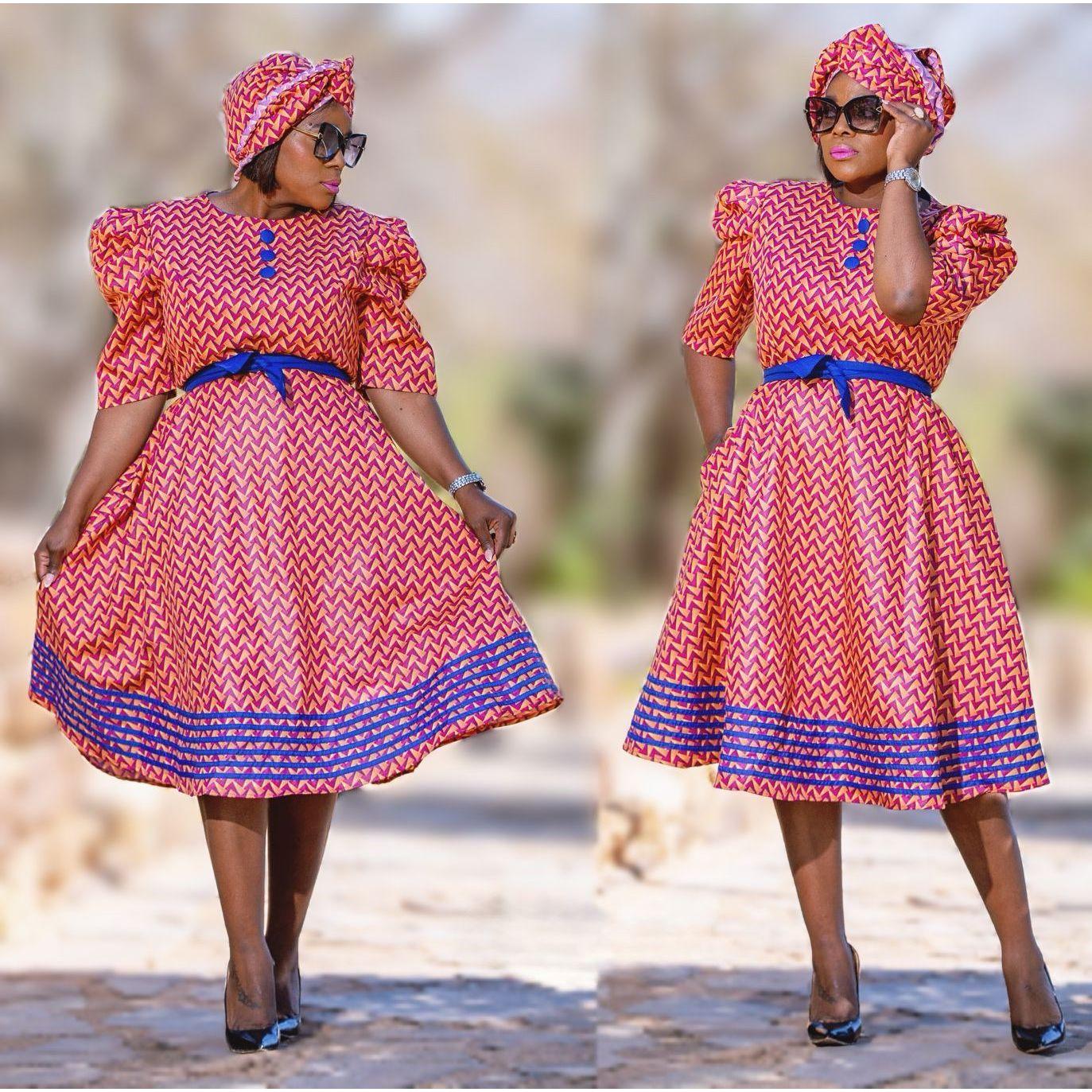 Short Sleeve Midi Ankara Dress