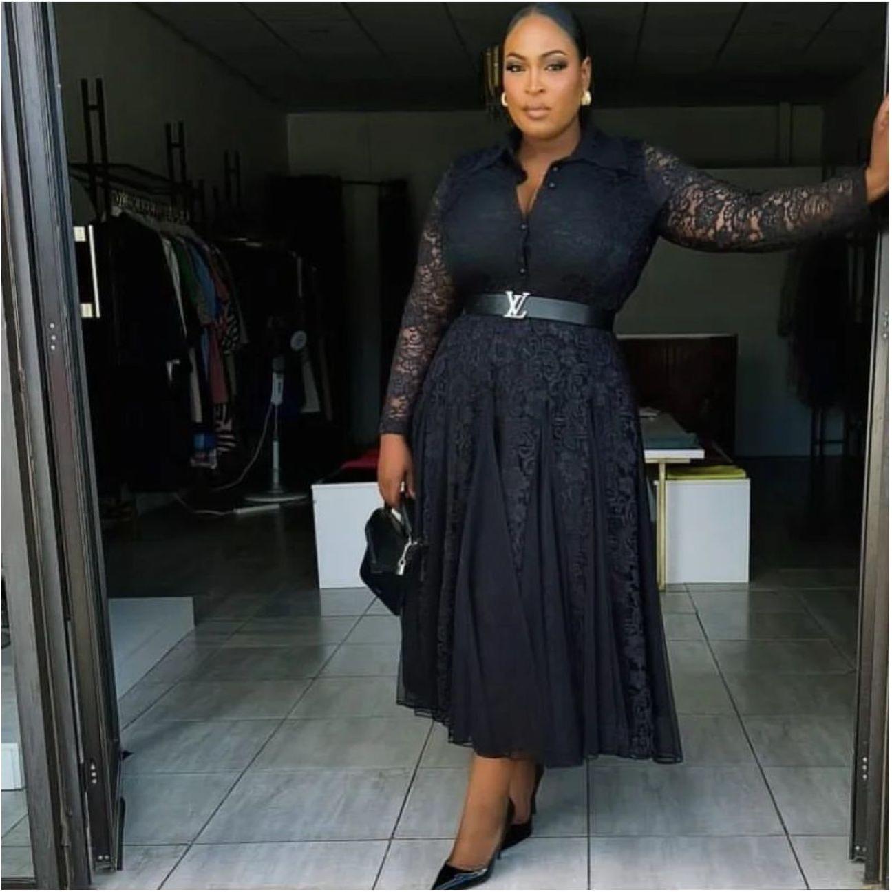 Pleated Lace Vintage Dress