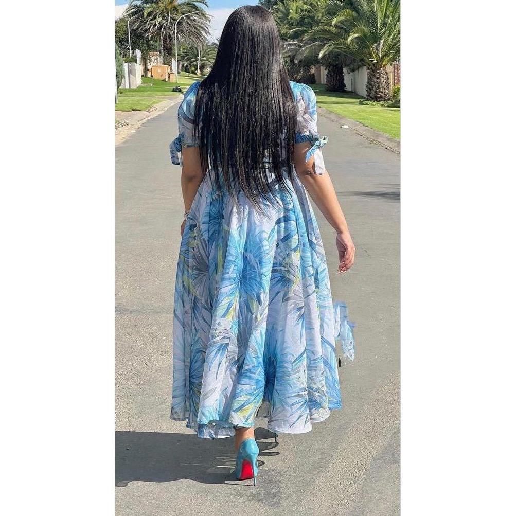 Short Sleeve Floral Maxi Dress