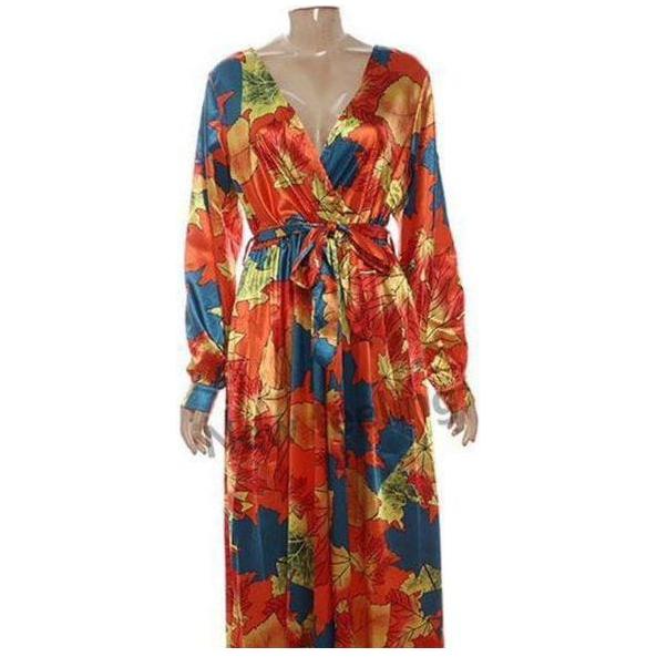 Floral Printed Plus Maxi Dress.