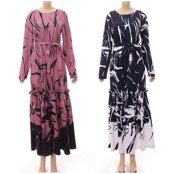 Printed Long Sleeve Dress.