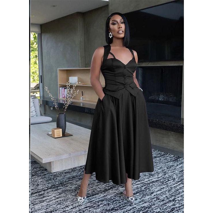 Queen Worth Satin Corset Maxi set.