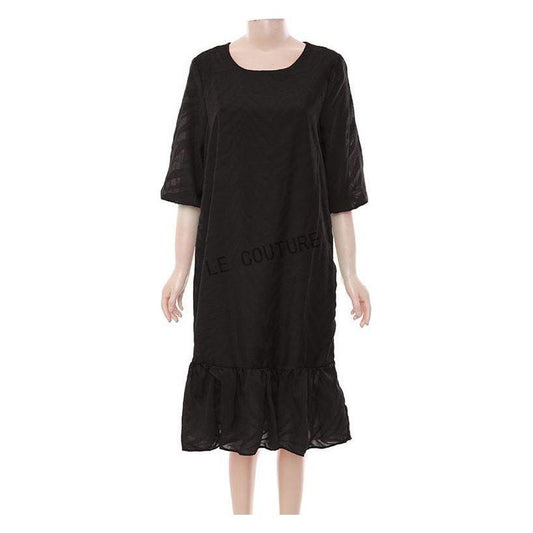 Ruffle Hem Loose Midi Dress.