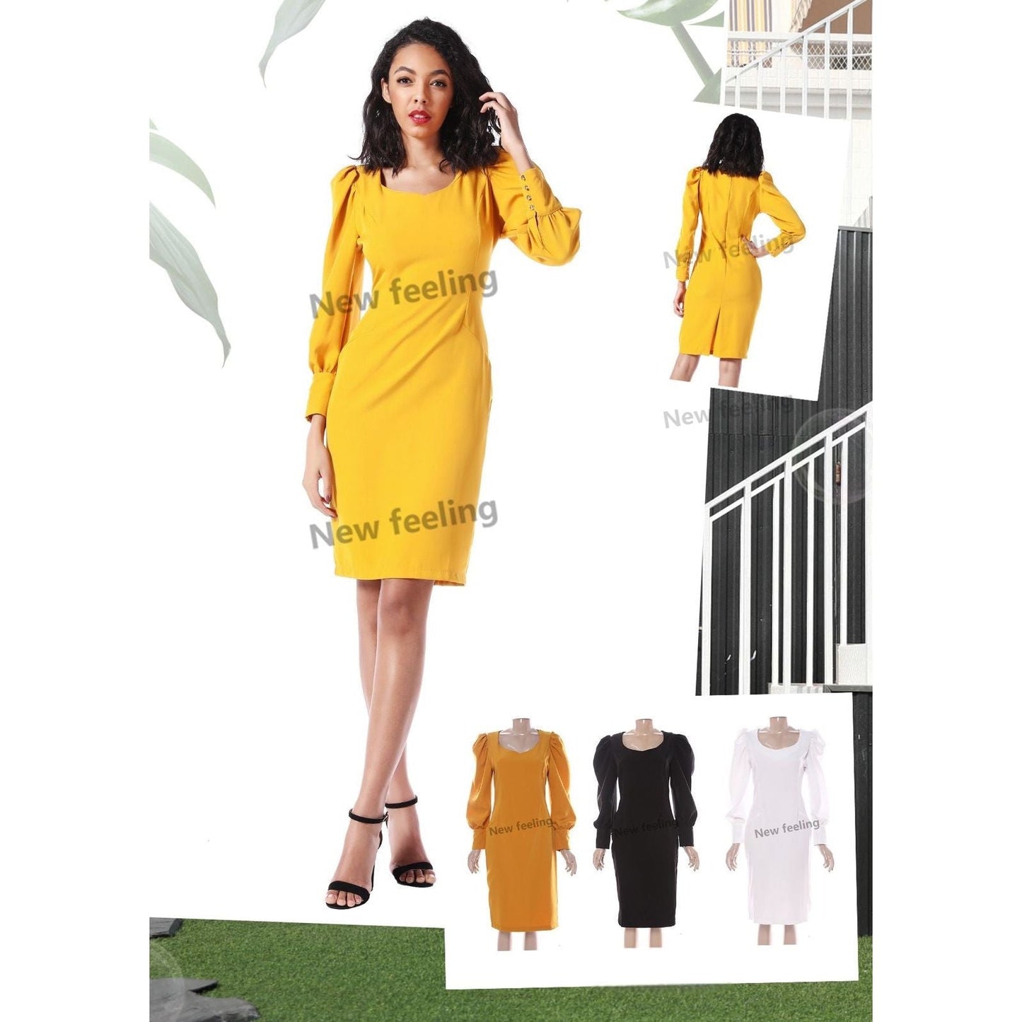 Latten Long Sleeve Bodycon Midi dress.