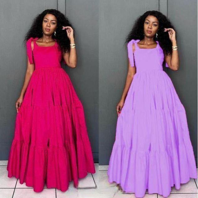 Flare Pattern Long Dress.