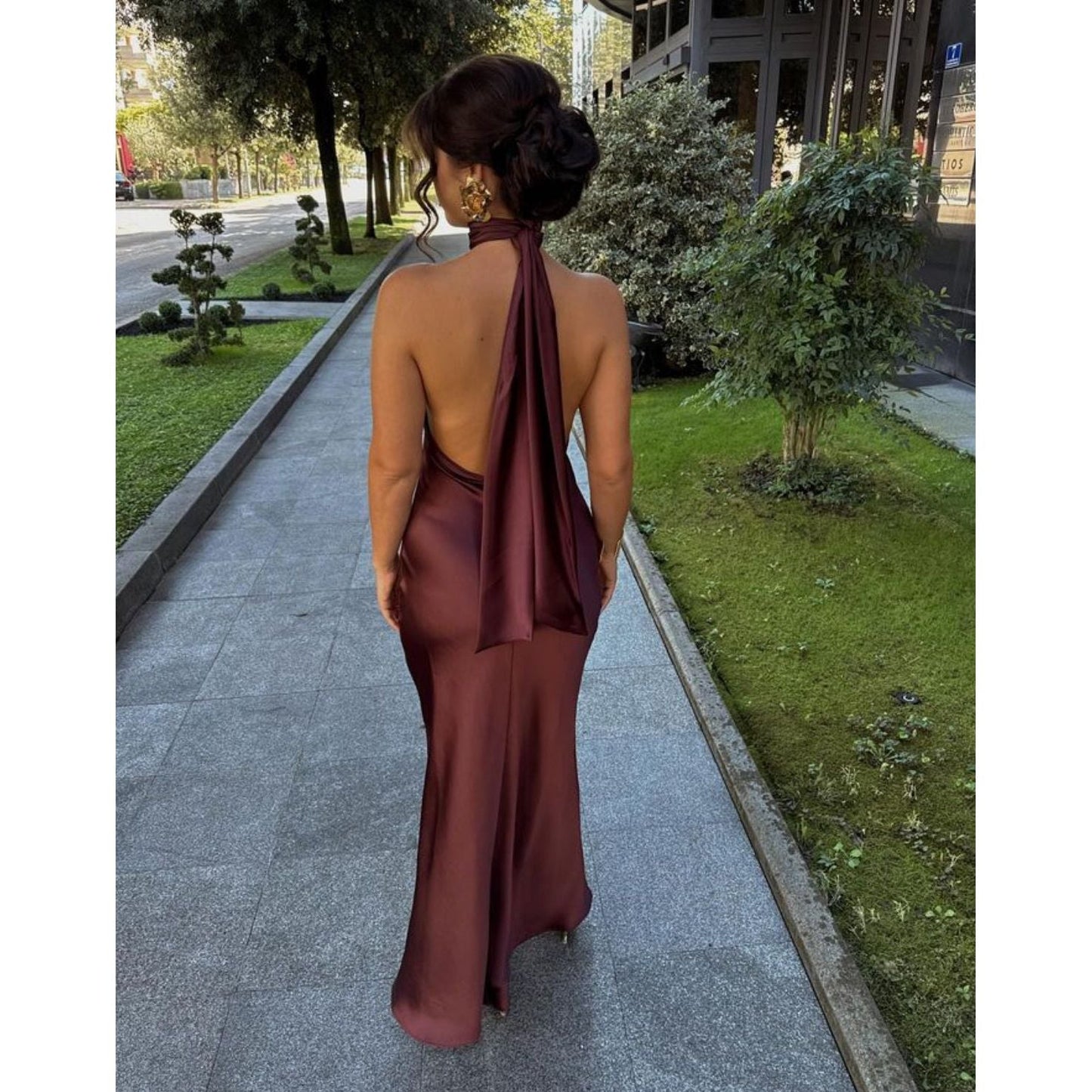 Halter Neck Sleeveless Backless Dress