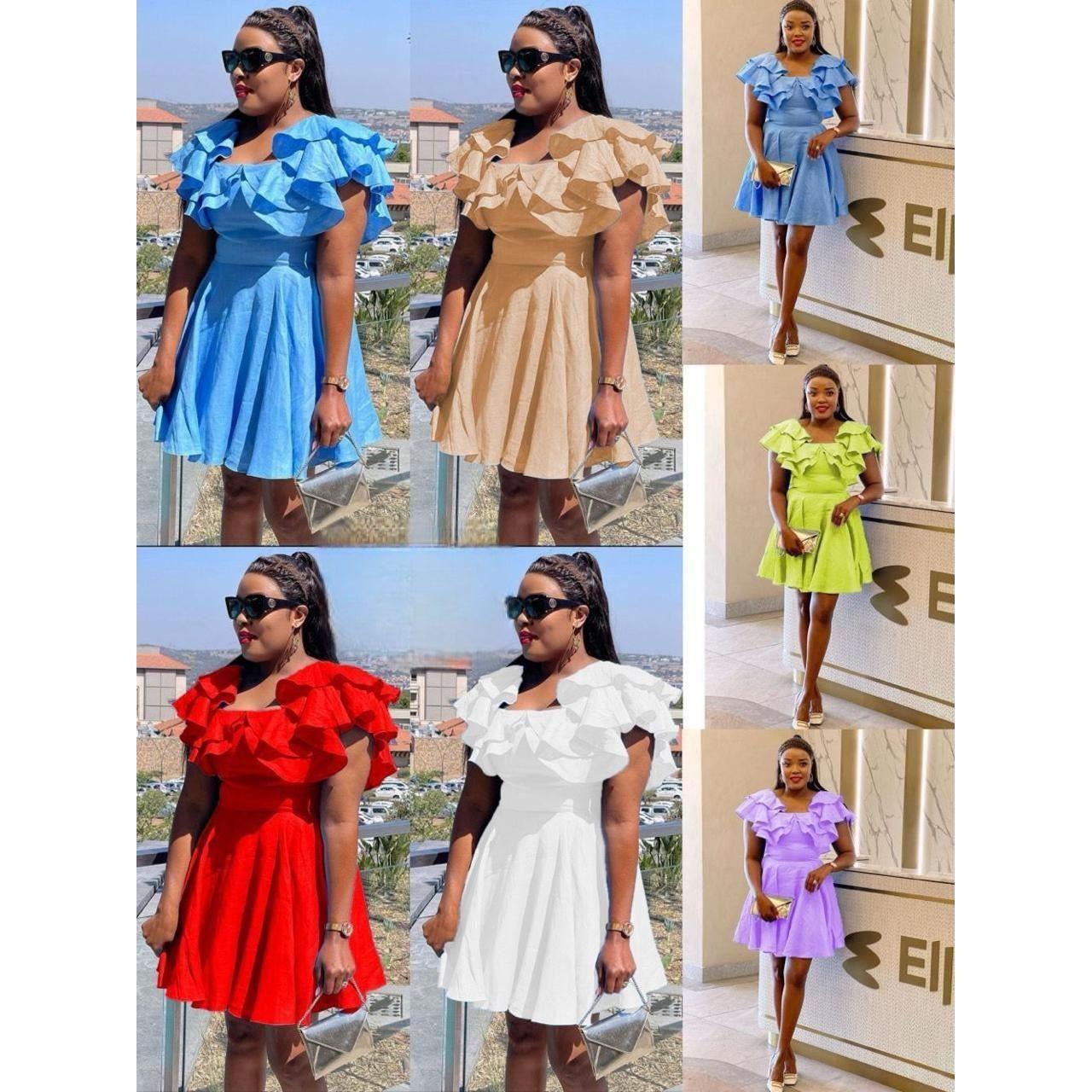 Plus Size Floral Ruffle Bubbles Dress