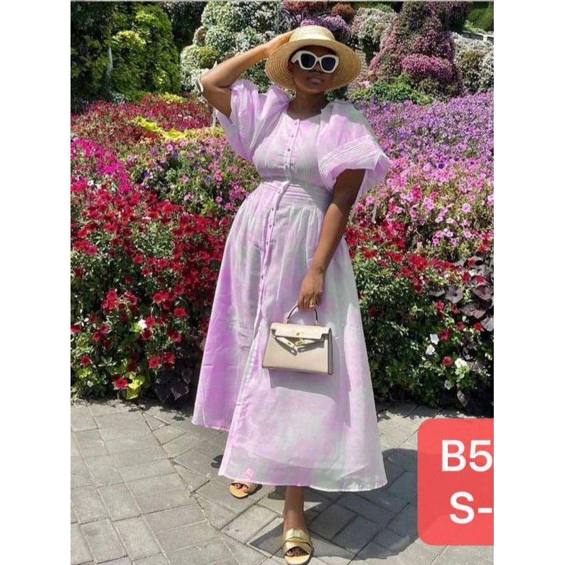 Short Sleeve Floral Midi Dress