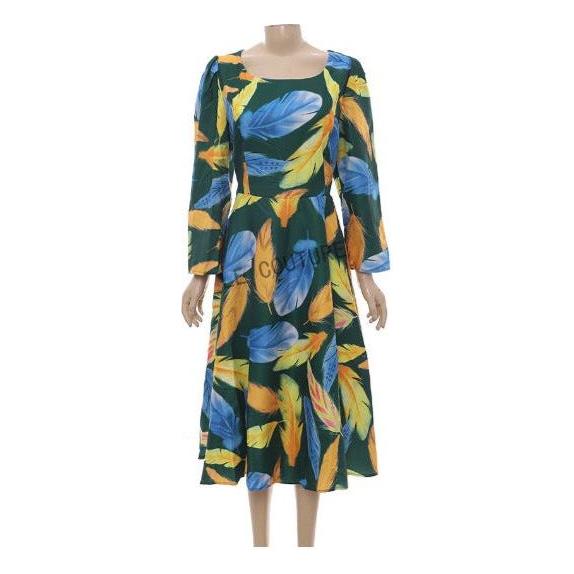 Plus Size Floral Print Midi Dress