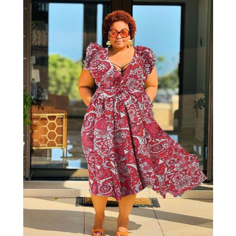 Plus Size Printed Fabric Maxi Dress
