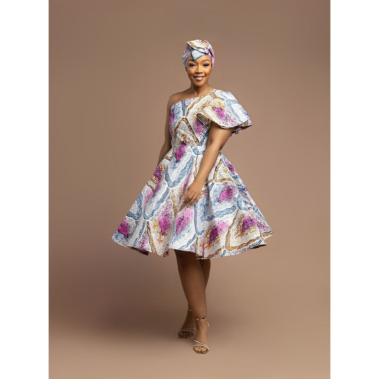 Single shoulder Design Traditional Dress