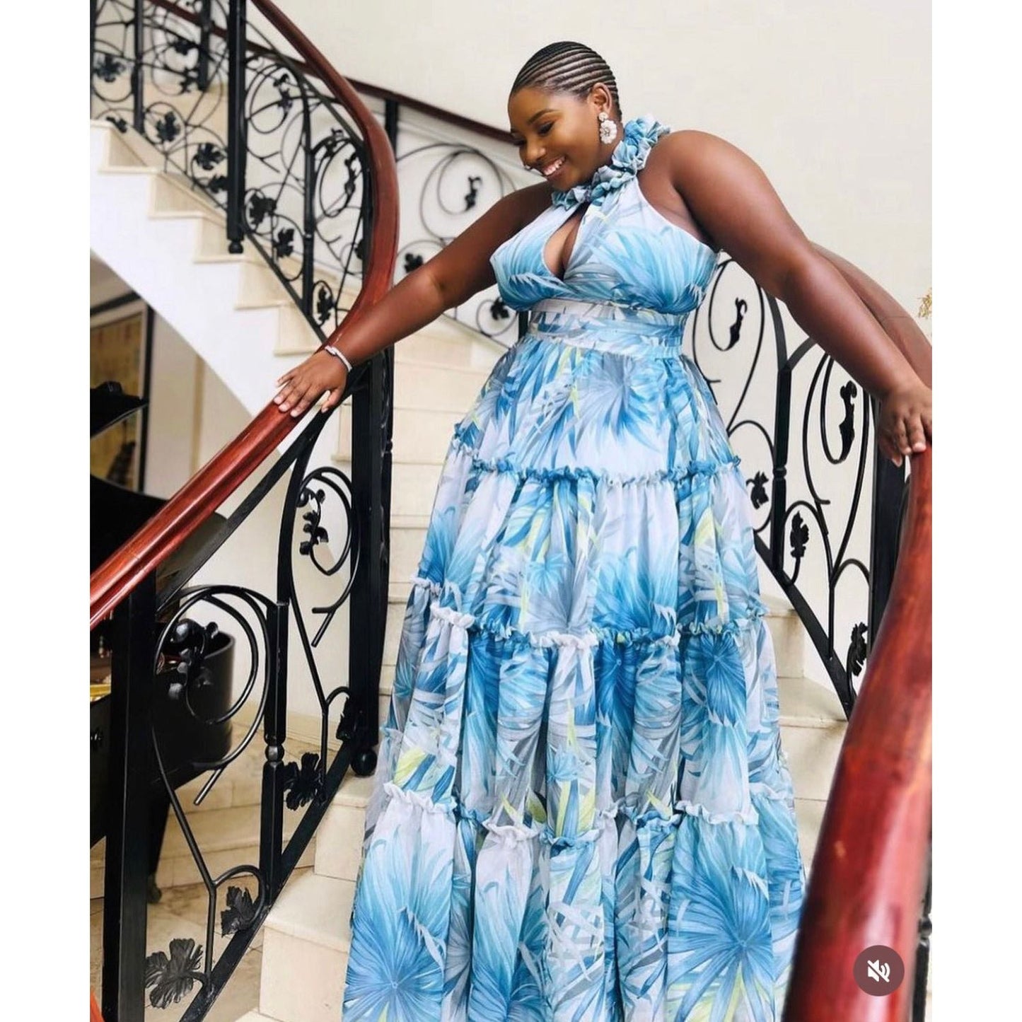 Plus Size Sleeveless Floral Maxi Dress.