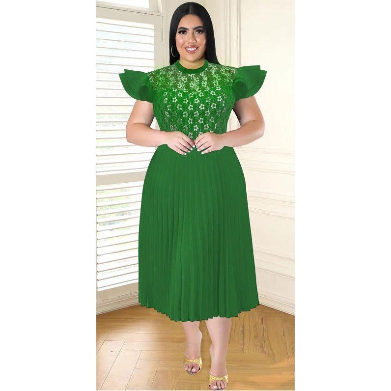 Plus Size Elegant Formal Pleated Dress