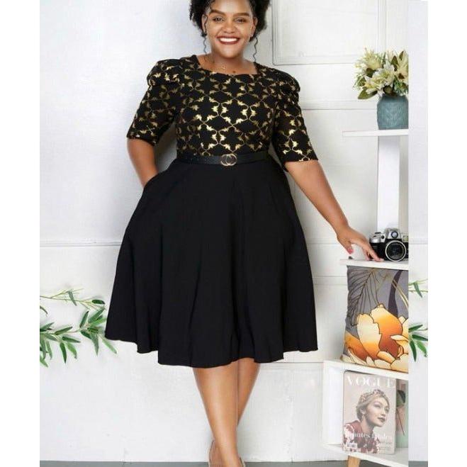 Printed Vintage Midi Dress