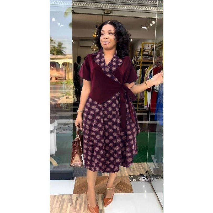 Floral Printed Elegant Midi Dress