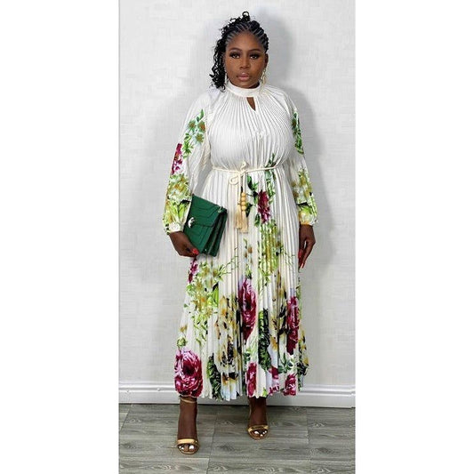 Floral Gown Elegant Midi Dress