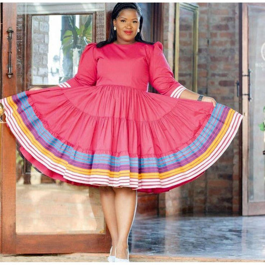 Elegant Pleated Solid Color Midi Dress