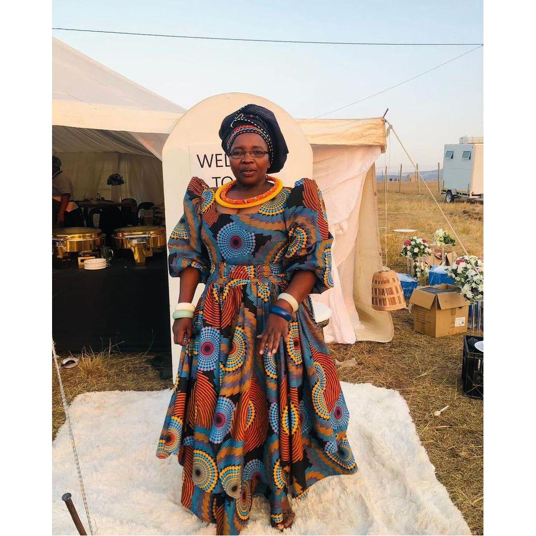 Colorful Print African Ankara Maxi Dress