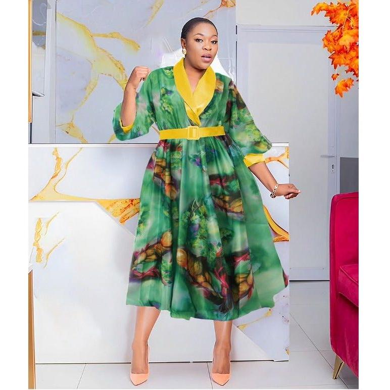 Plus Size Dashiki Ankara Floral Dress