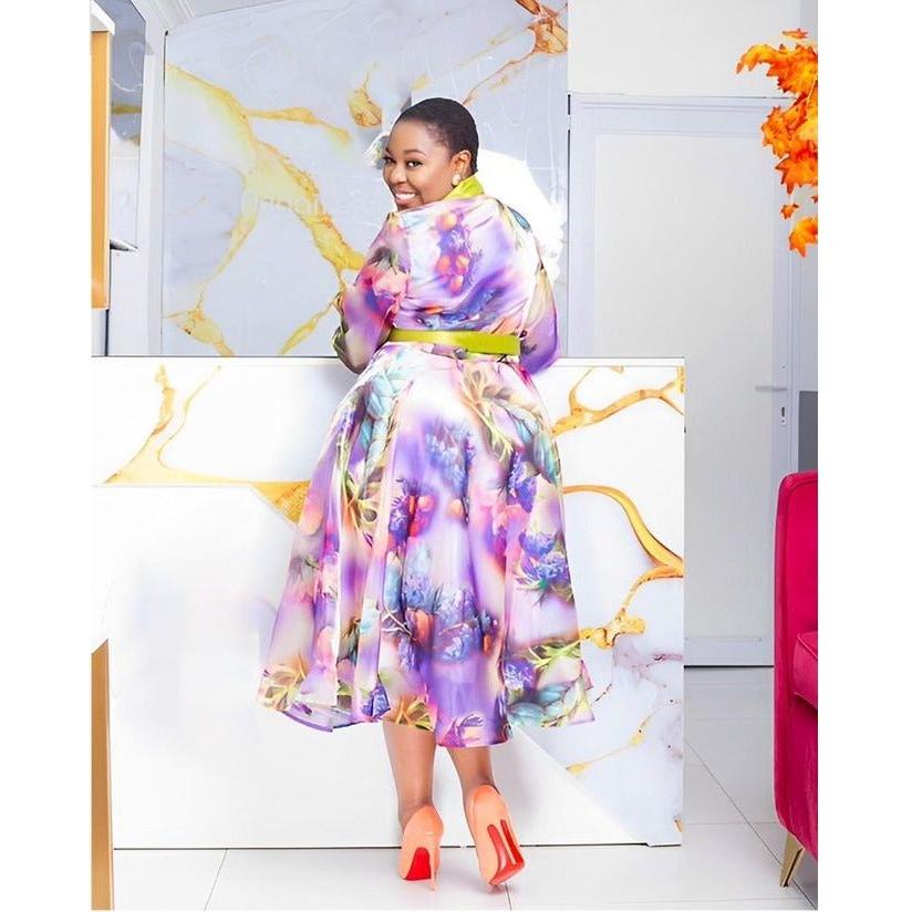 Plus Size Dashiki Ankara Floral Dress
