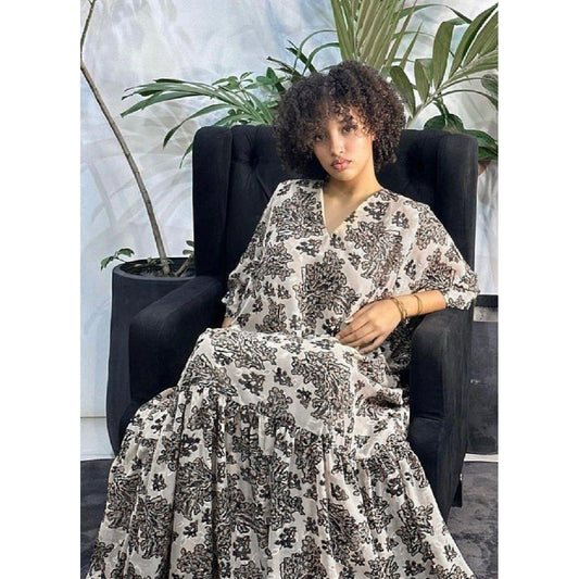 Jungle print Kaftan Maxi Dress