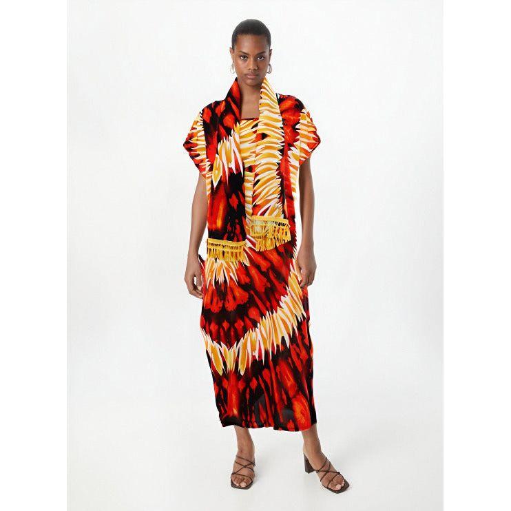 Short Sleeve Abaya Dashiki Floral Caftan Dress