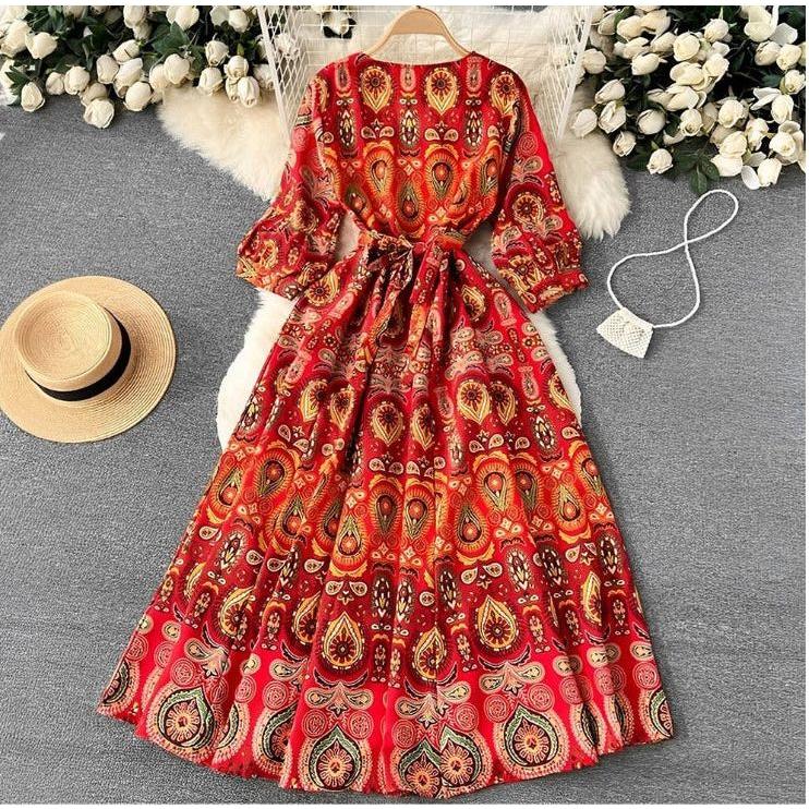 Mosaic Print Relaxed Maxi Dress