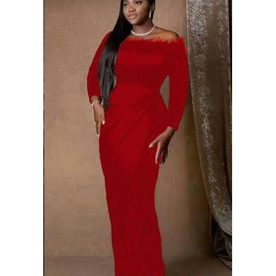 Off-Shoulder Sequined Mermaid Prom Dress