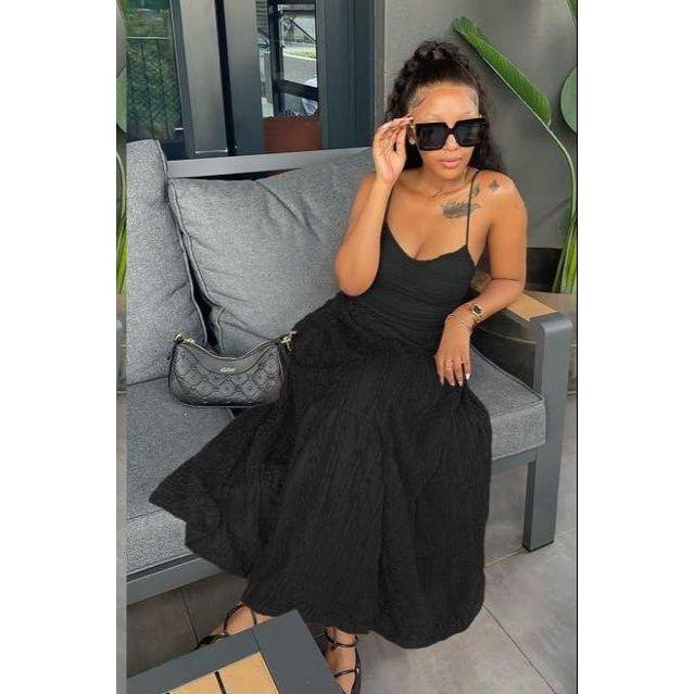 Sleeveless Square Neck Formal Sexy Maxi Dress