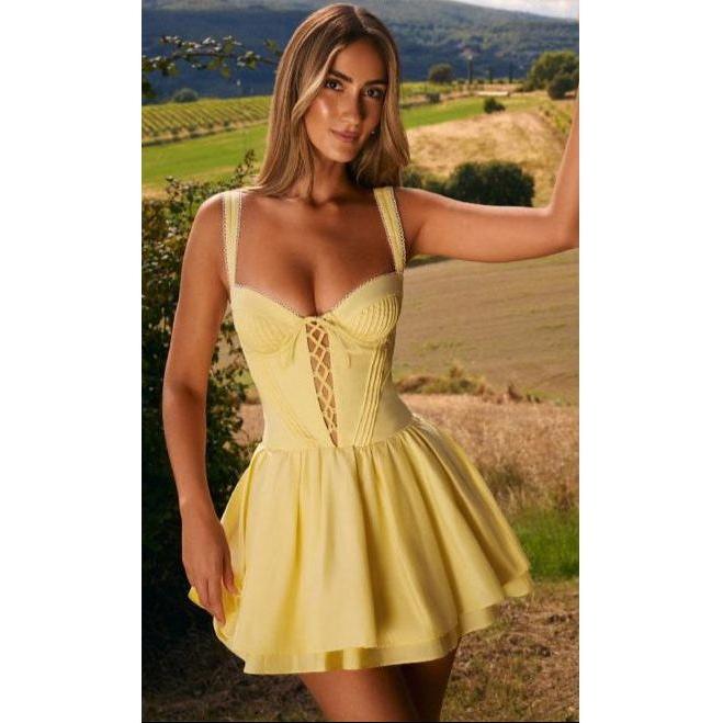 Sleeveless Sweetheart A-line Mini Dress.