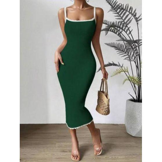 Sleeveless Square Neck Bodycon Maxi Dress