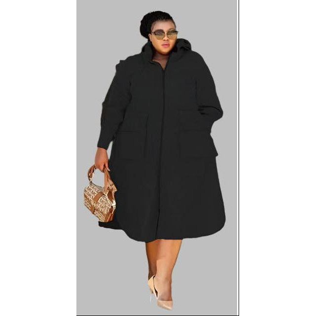 Hooded Long Sleeve Knitted Sleeves Patchwork Casual Jacket