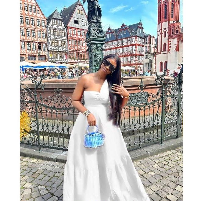 Women's Long Evening After-Party Wedding Dress