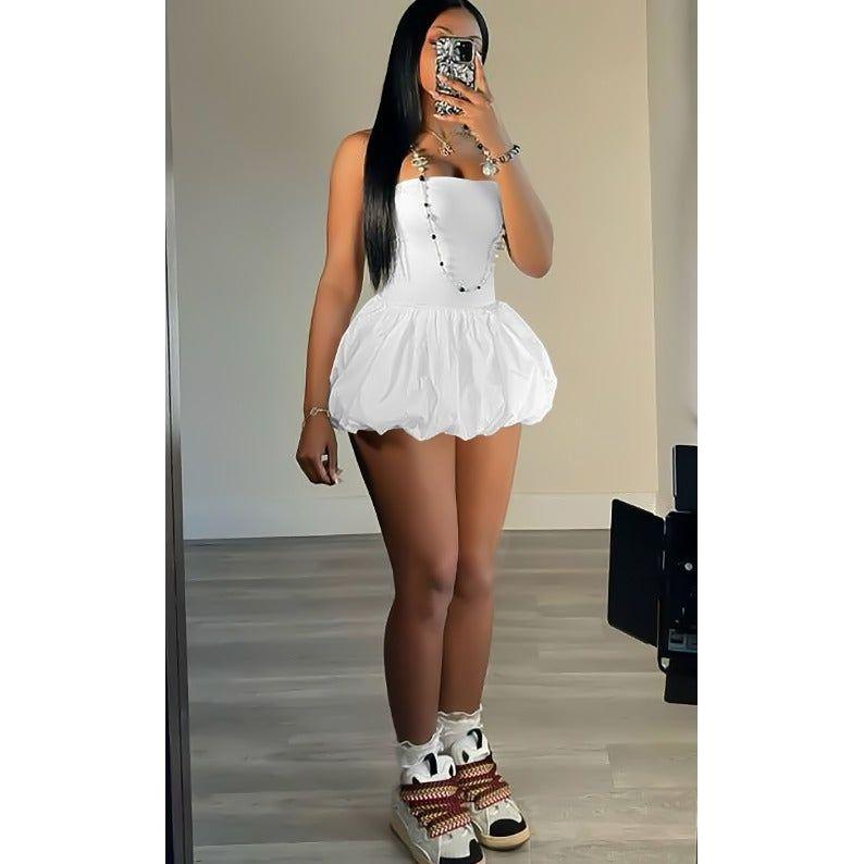 Cute Spaghetti Strap Backless Bandage Slim Mini Dresses .