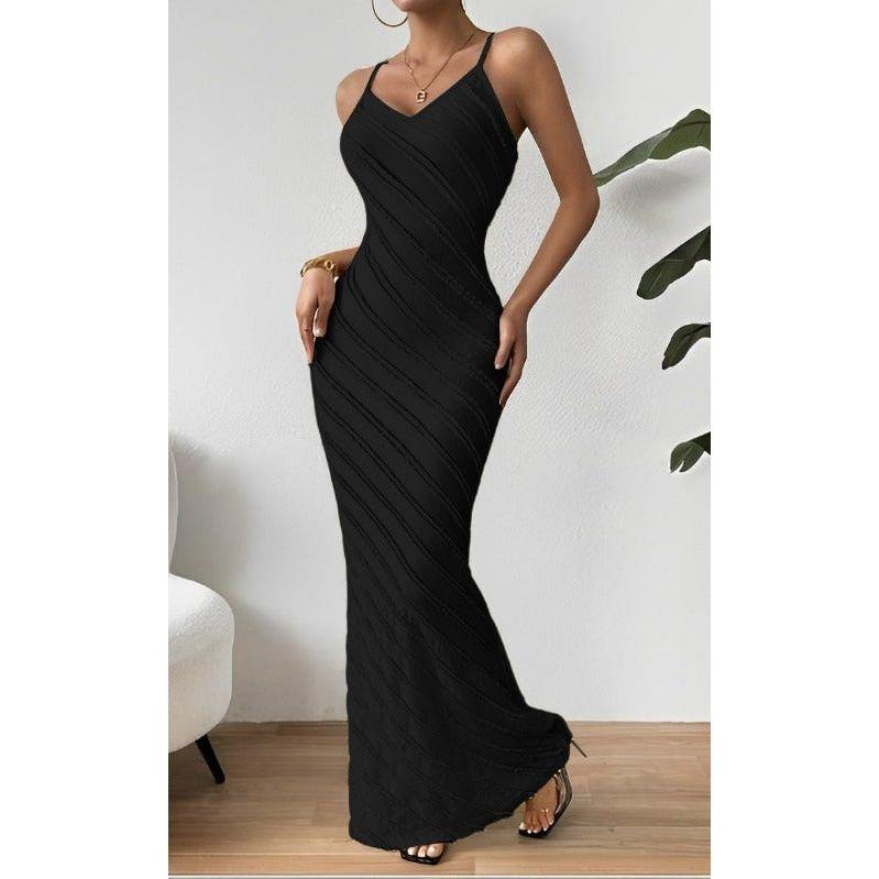 Halter Neck Women's Knitted Mermaid Maxi Dress