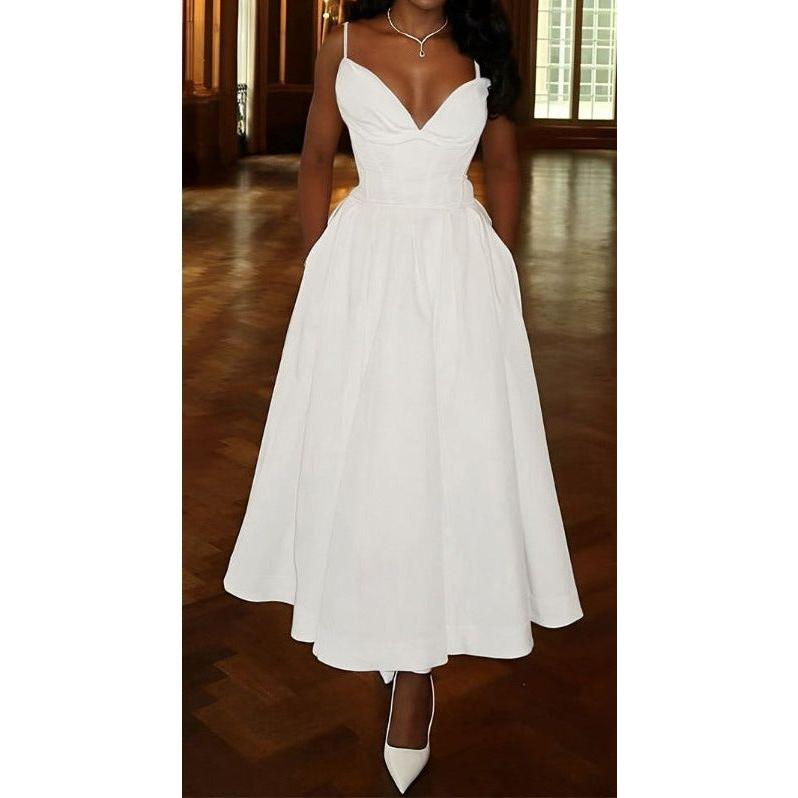 Sweetheart Spaghetti Straps Satin Party Dresses