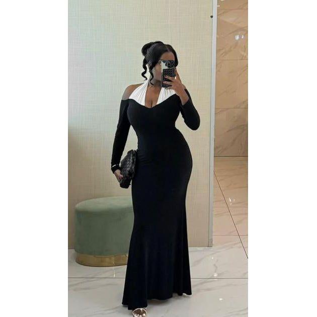 Halter-Neck Split Maxi Dress