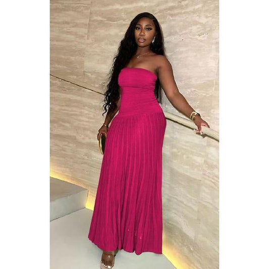 Fashionable Cold Shoulder Loose Maxi Dress