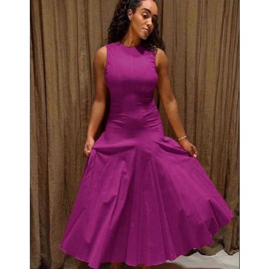 Fit & Flare Panelled Maxi Dress