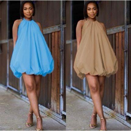 Sleeveless Chiffon Balloon Bubble Dress