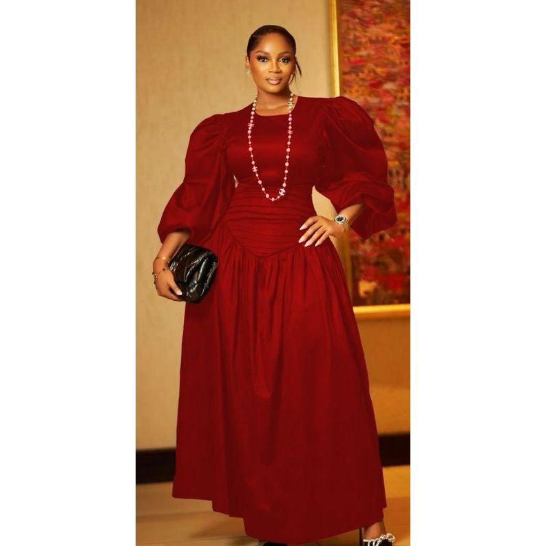 Puffy Buff Long Sleeves Maxi Dress