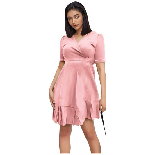 Short Sleeve Flittering Mini Dress