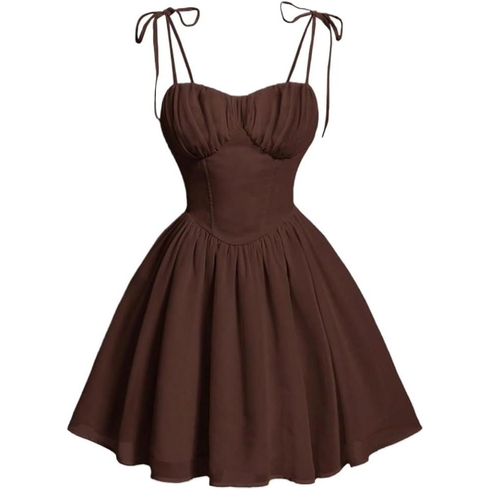 Ruched Spaghetti Strap Contrast Lace Peplum Mini Dress