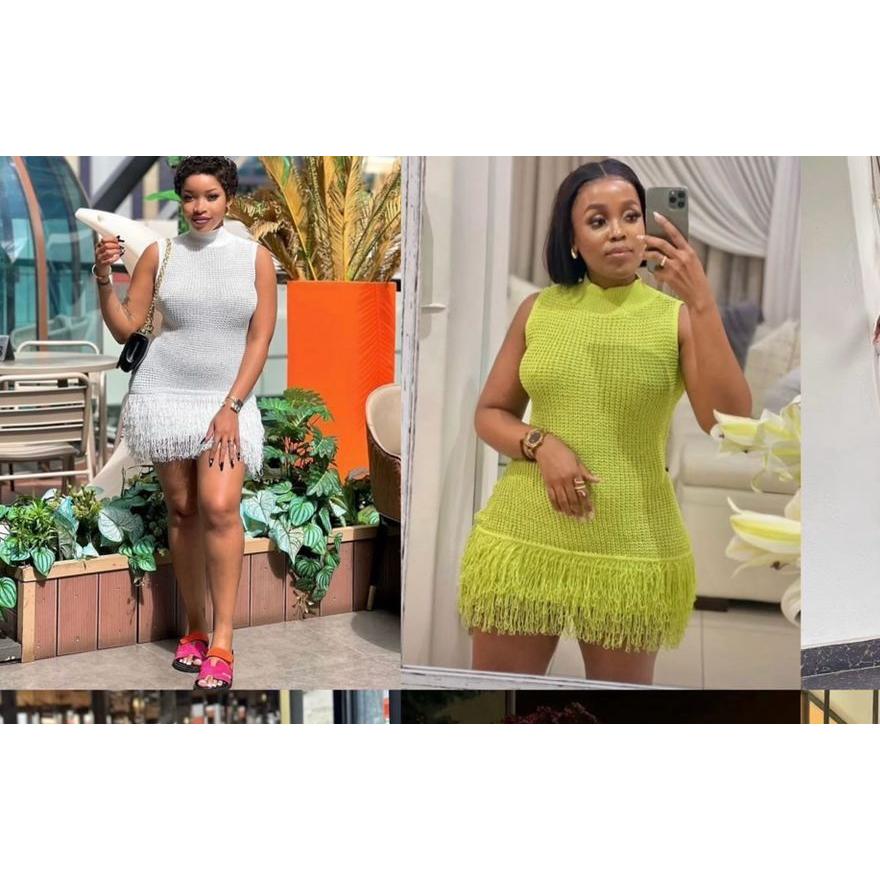 Sleeveless Knitted Solid Color Short Dress.